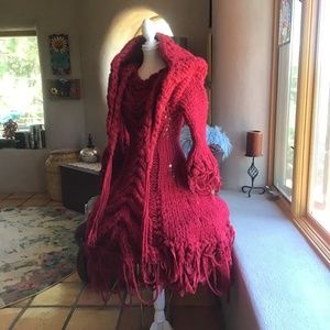 One of a Kind Hand Knit 🧶 Red Ridinghood Dress